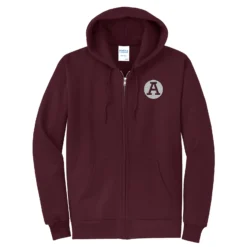 Abbeville A Embroidered Adult Full Zip Hoodie