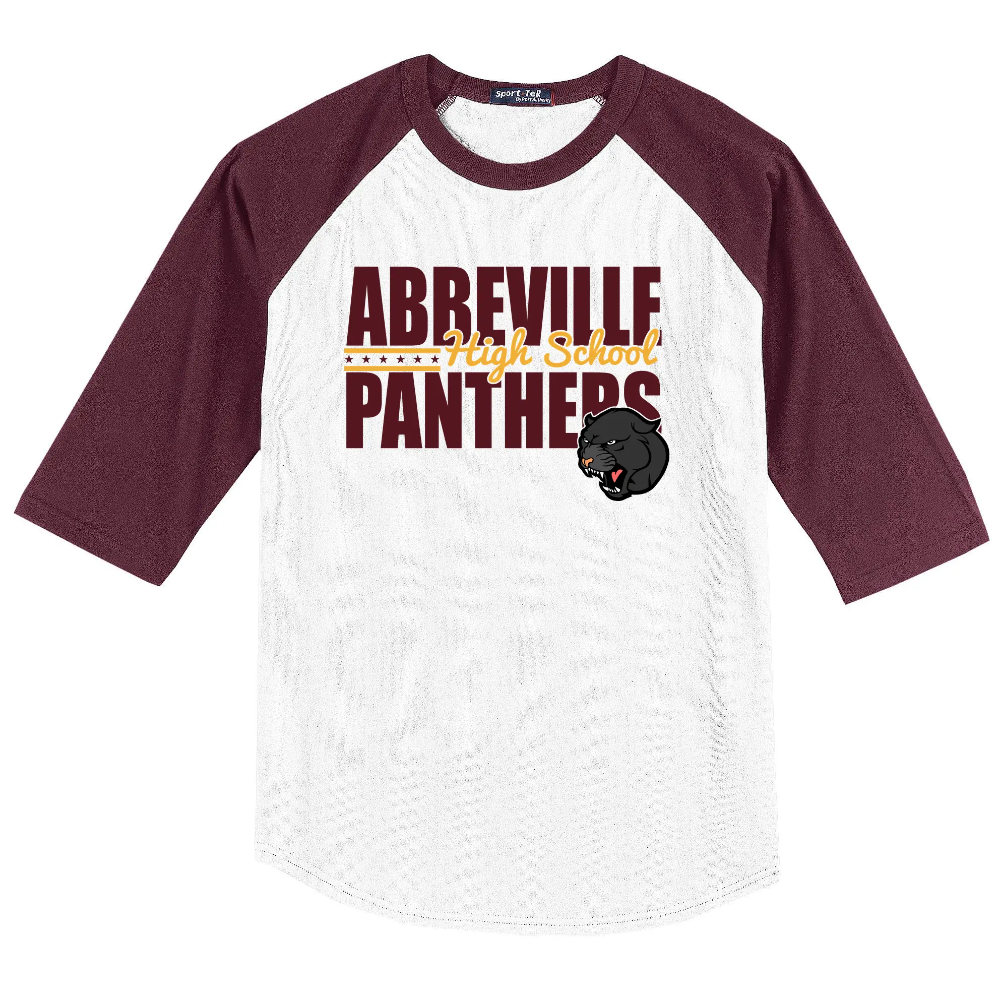 Abbeville High School Panthers Adult Baseball Tee - Image 1