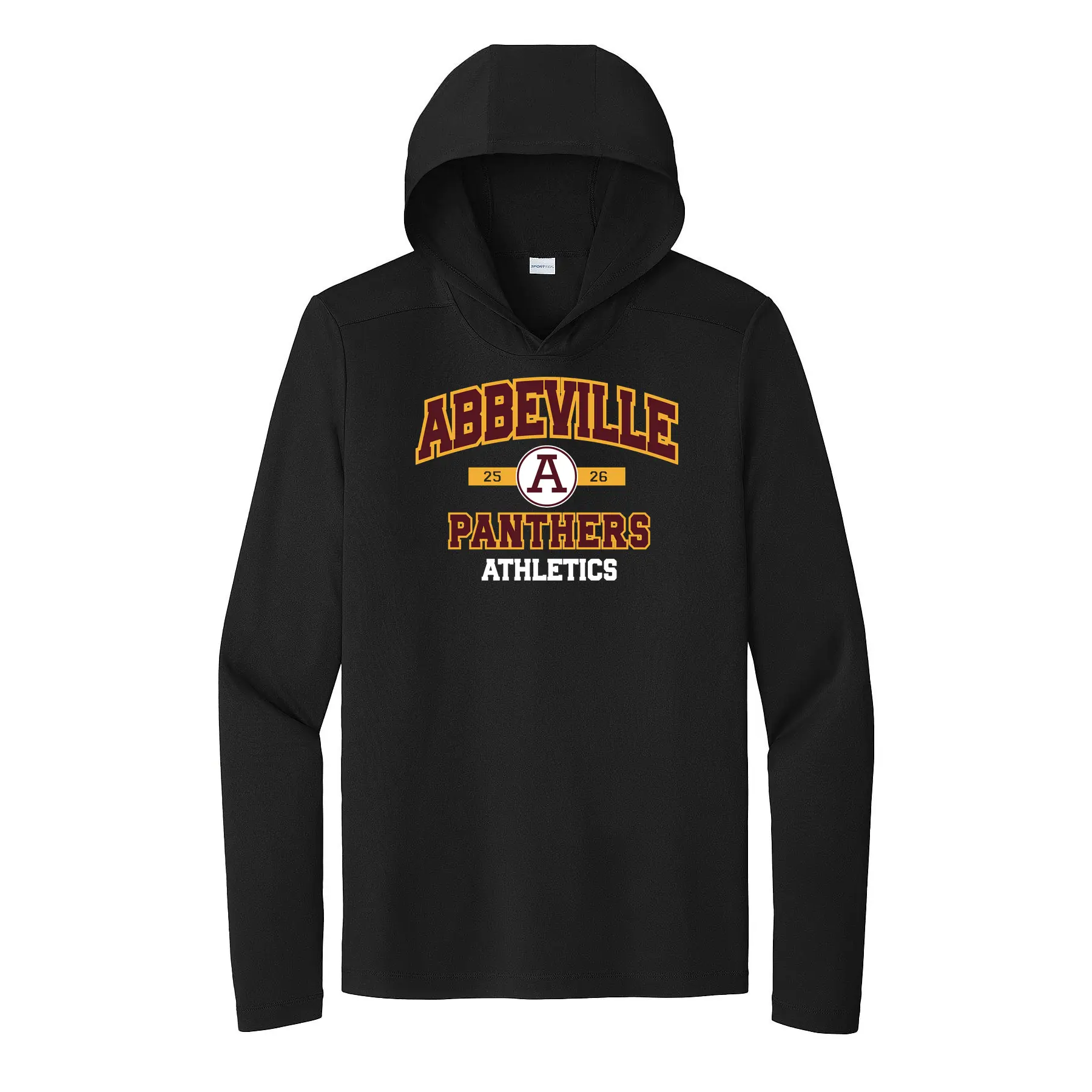 Abbeville Panthers Athletics Adult Long Sleeve Hooded Tee - Image 1