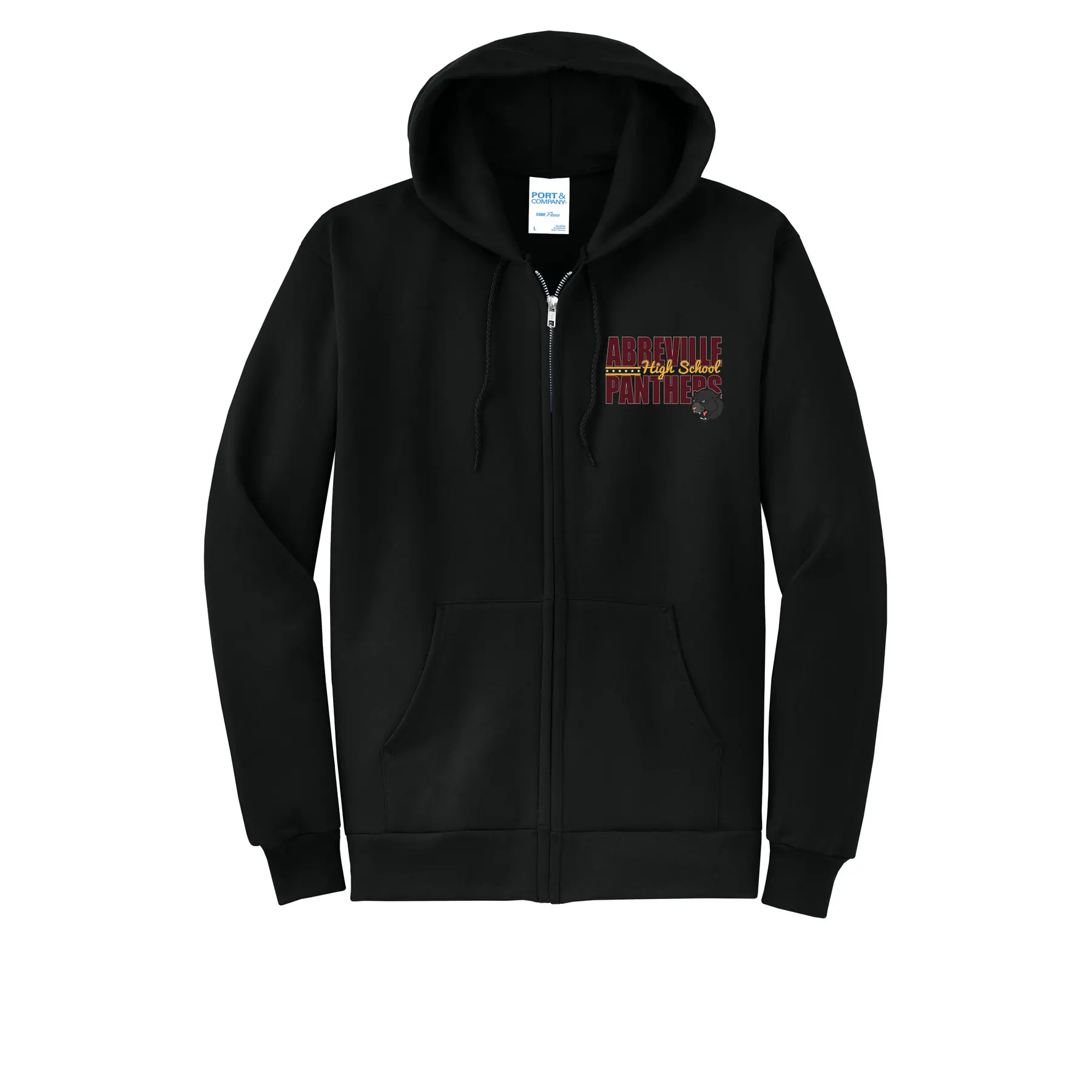 Abbeville High School Panthers Adult Full Zip Hoodie - Image 1